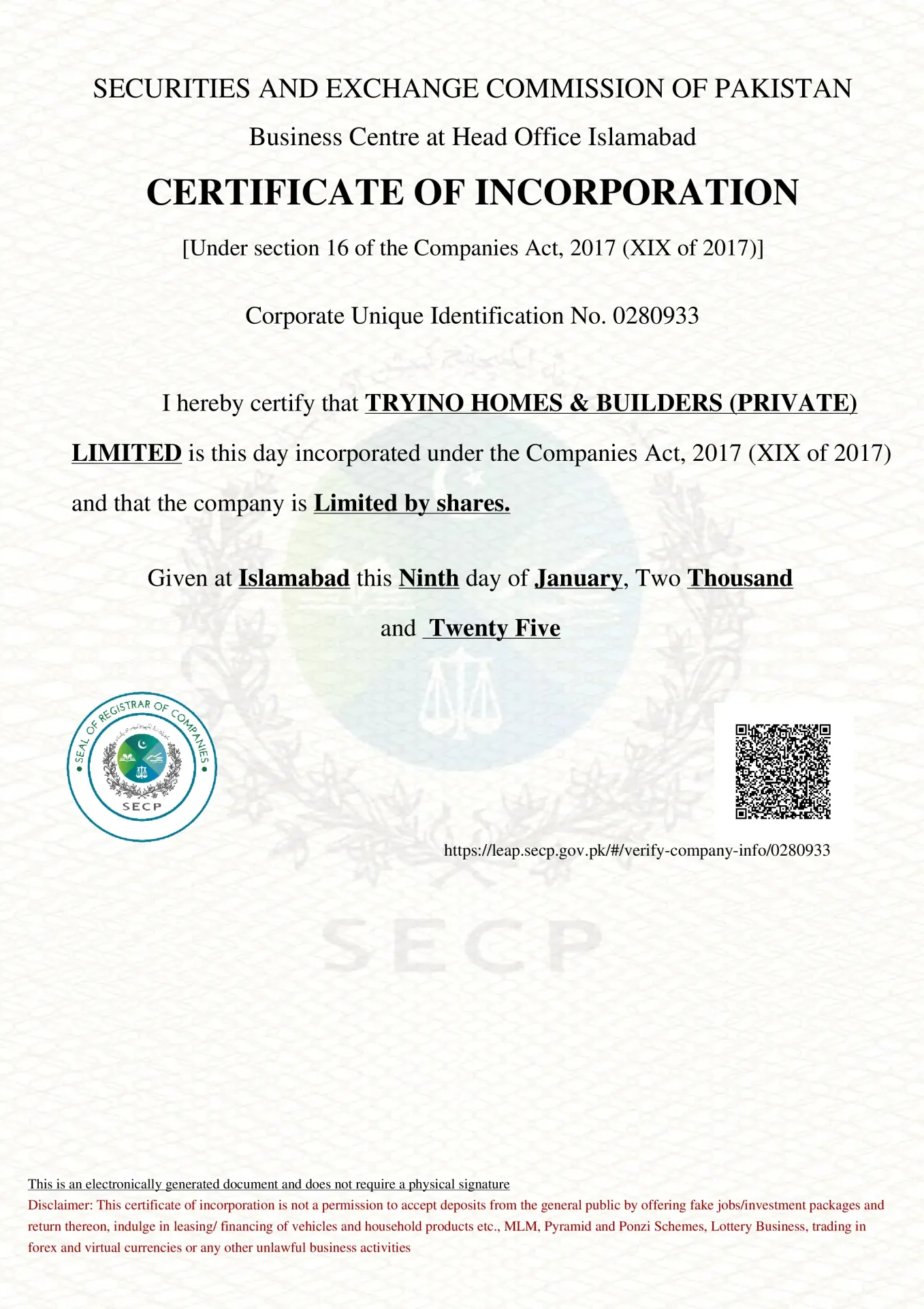SECP Company Registration