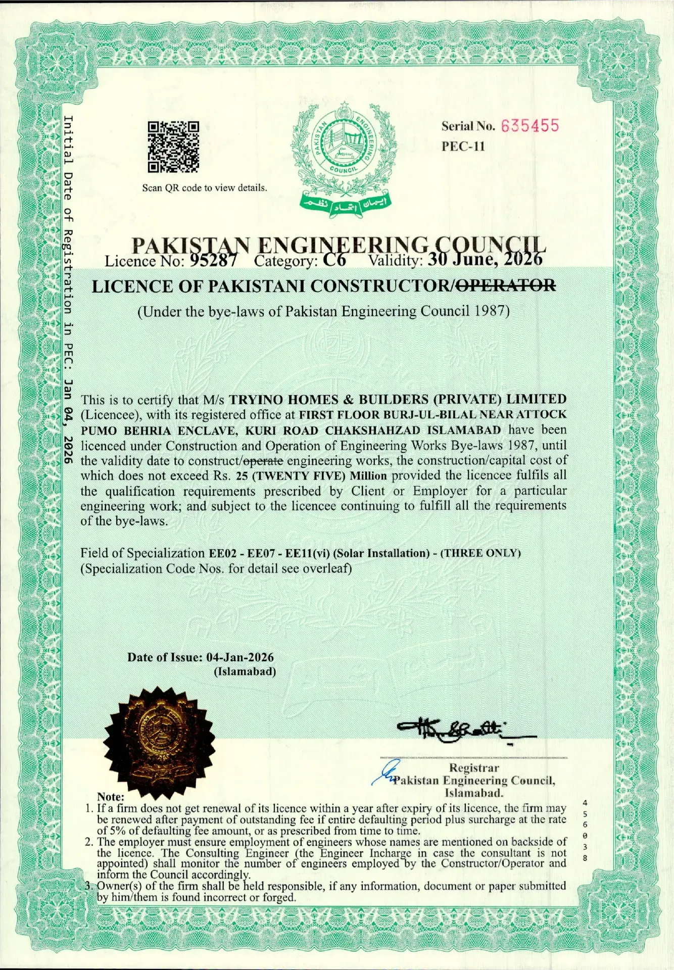 Pakistan Engineering Council Registration