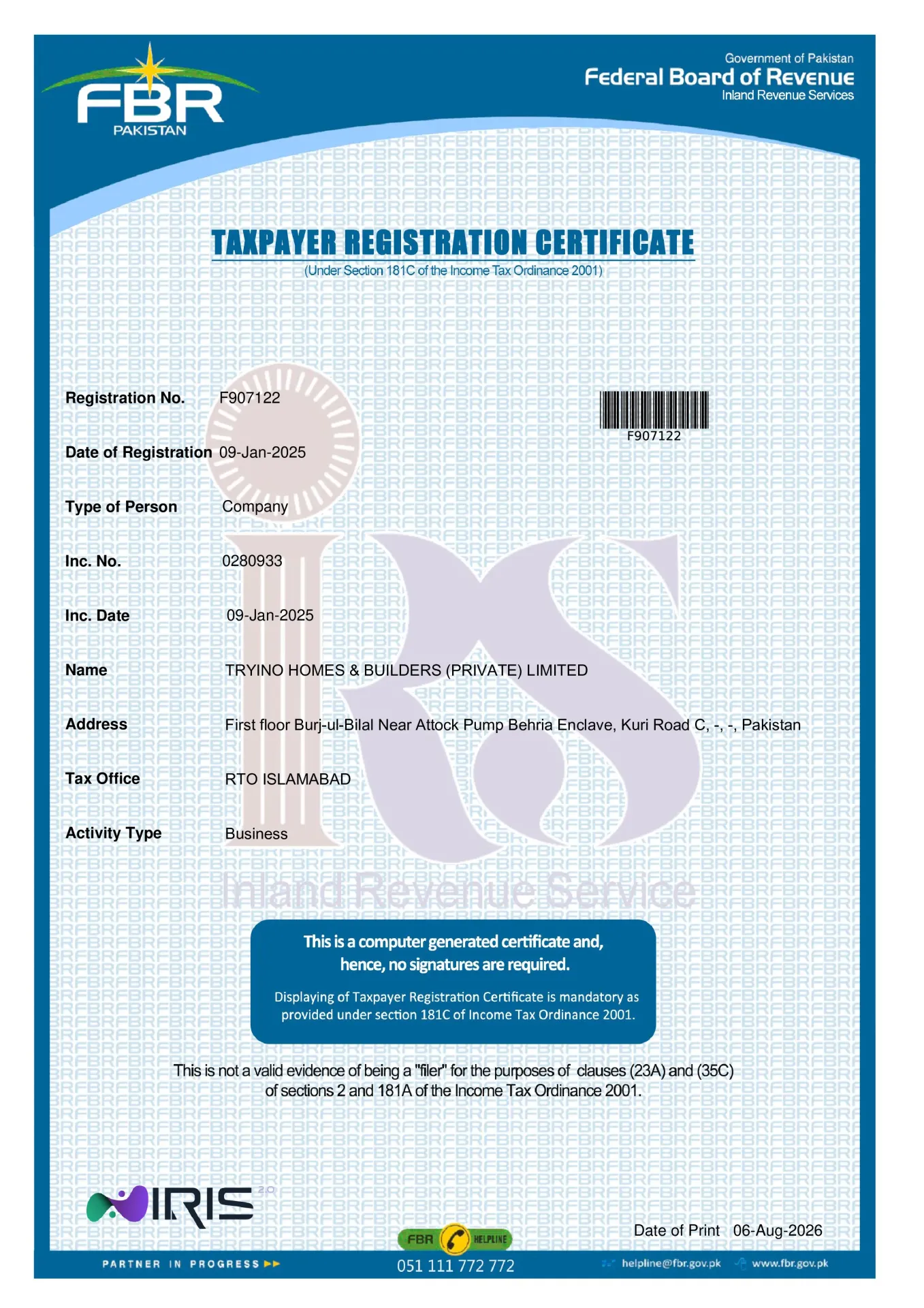 FBR Tax Compliance