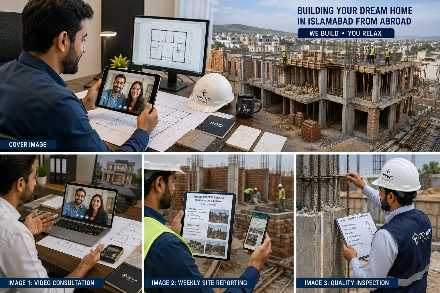 Remote quality control for overseas Pakistani house construction