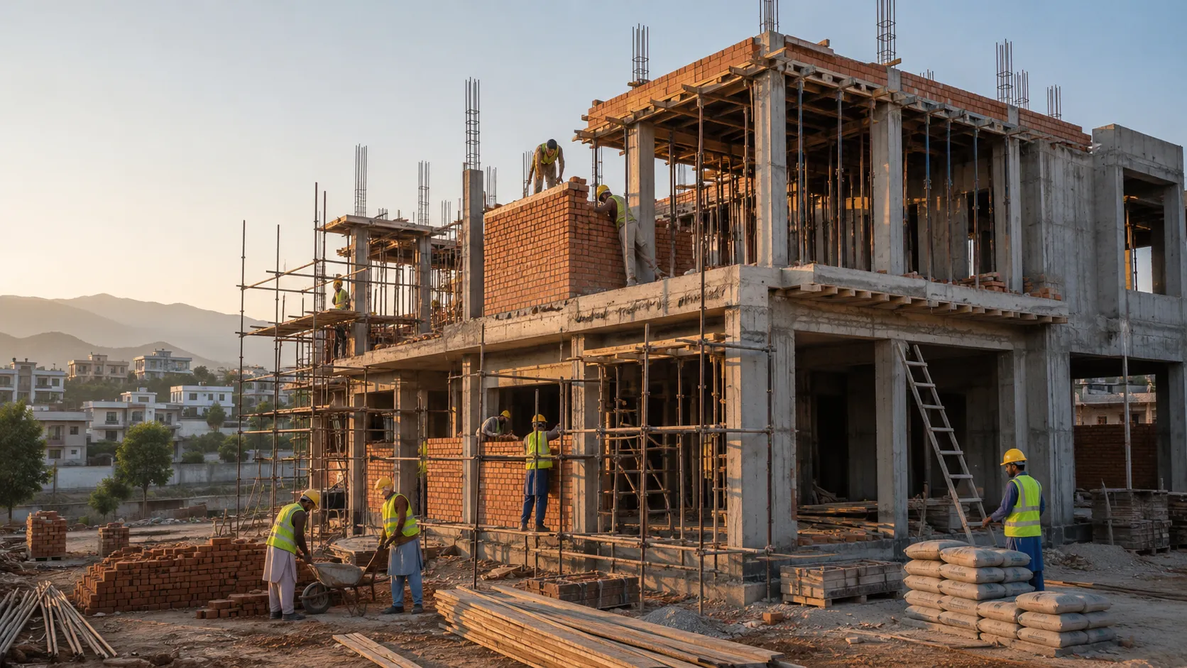 Ongoing Grey Structure construction by Tryino Homes in Parkview City, Plot F-292 — photo 3